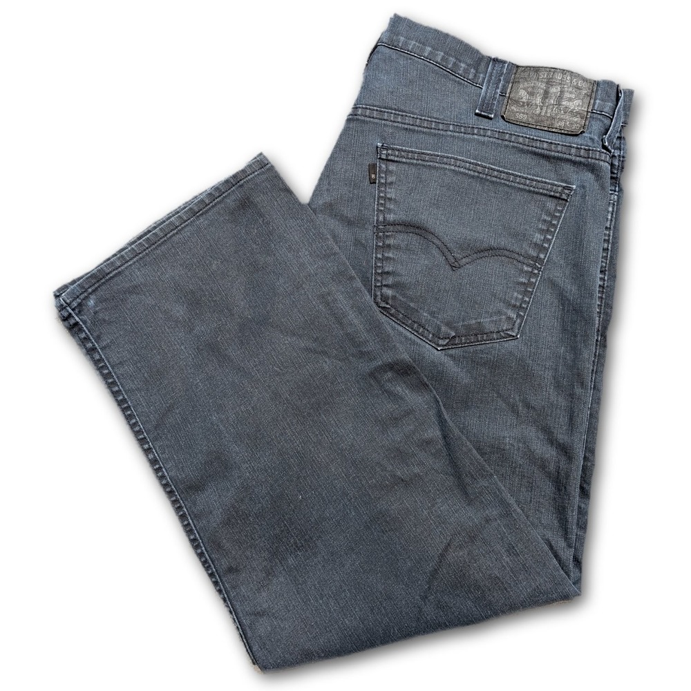Levi Strauss Mens 38x30 Jeans Levis 569 Indigo Loose Straight Denim Stretch Fit